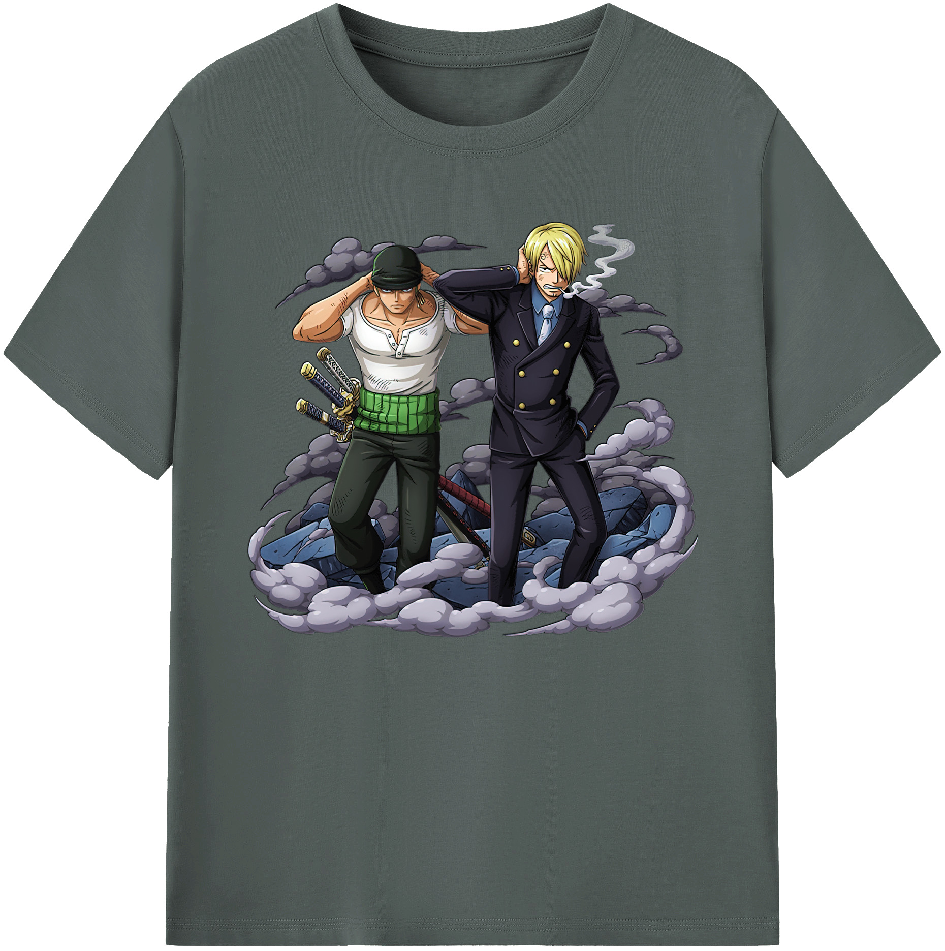 （画像用） ワンピース サンジ ONE PIECE Sanji 綿100％ メンズ半袖Tシャツ｜肌触りやわらか＆通気性